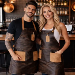 Spritz Crazy Horse Real Cowhide Leather Bar Apron
