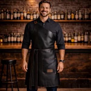 Maverick Real Cowhide Crazy Horse Leather Bar Apron